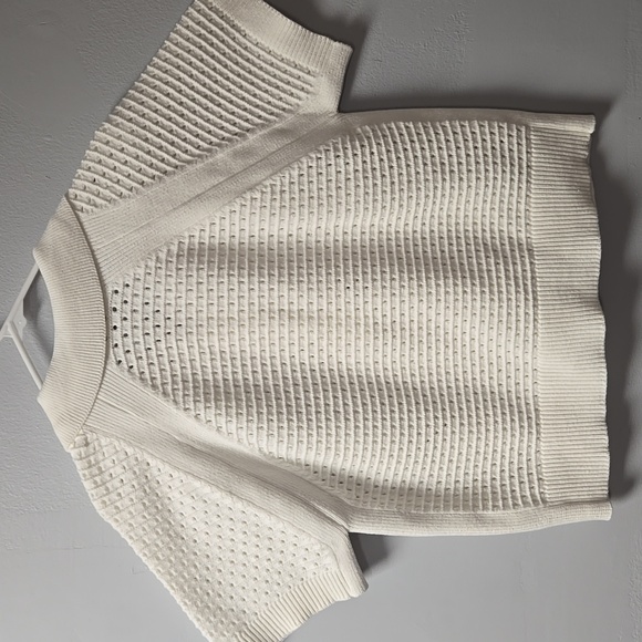 NWT Lou & Grey Women's Mesh Stitch Zip Sweater Size M - Picture 6 of 12